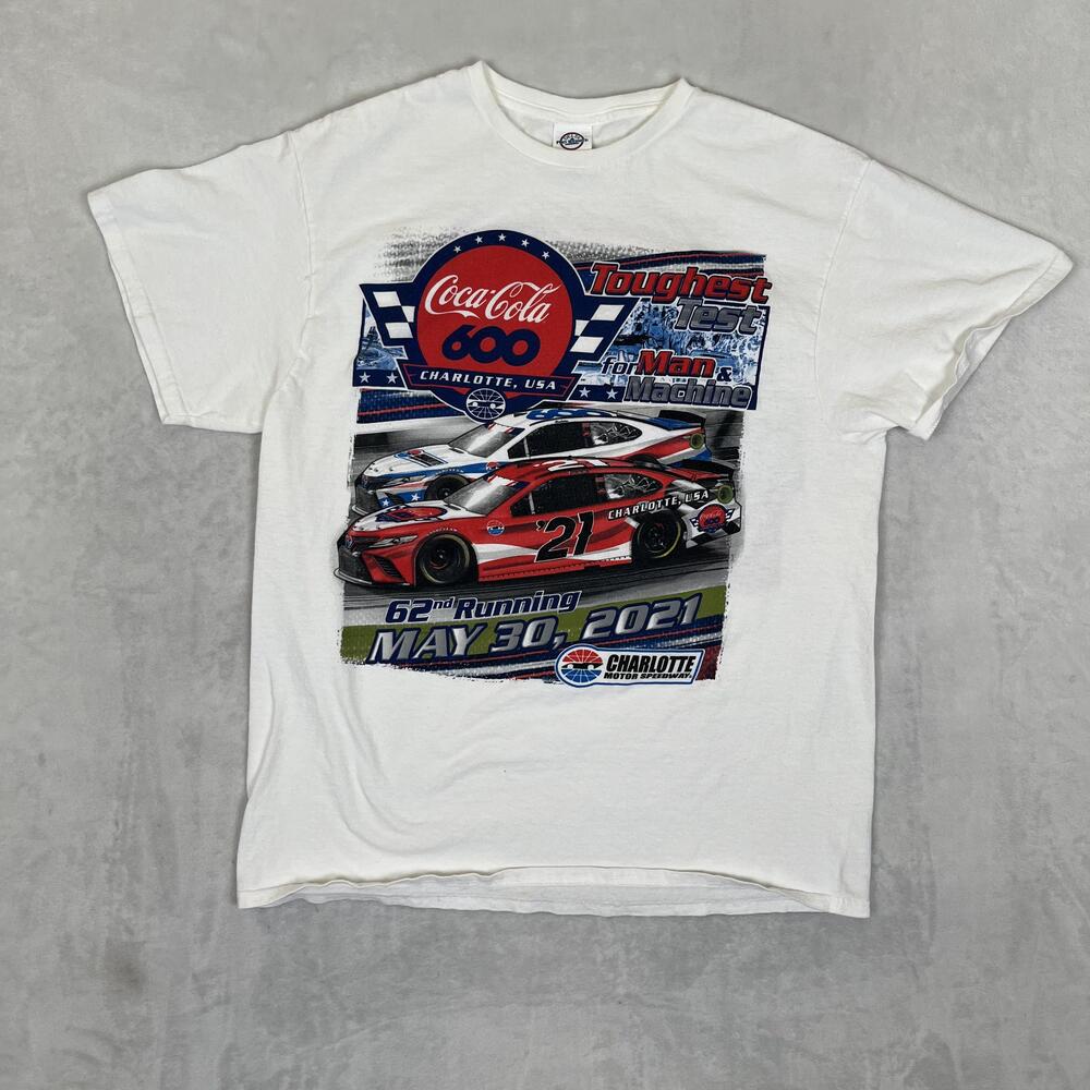 Coca-Cola 600 Charlotte Speedway T-Shirt Mens Large NASCAR Double Sided 2021